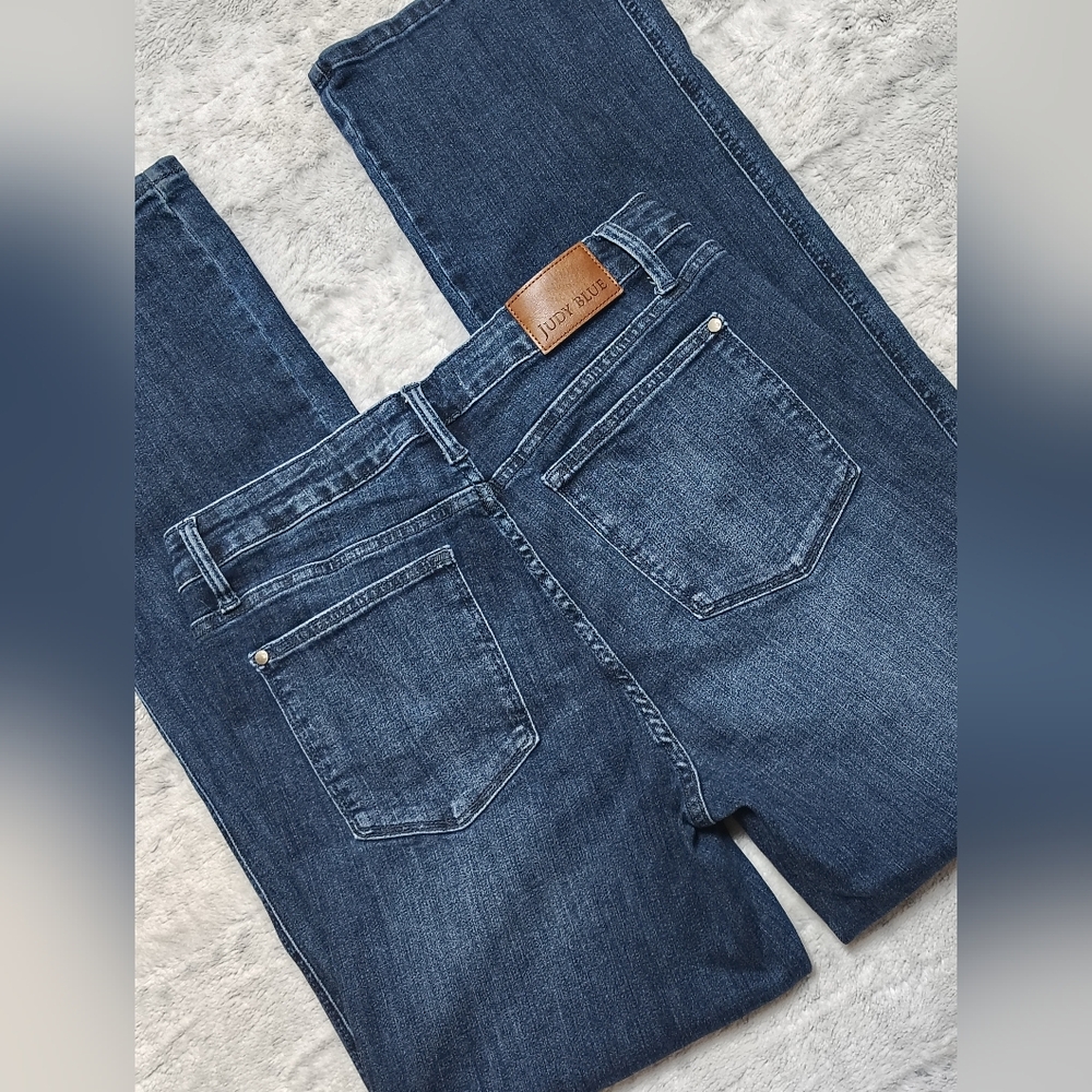 Judy Blue Mid Rise Tummy Control Straight Jeans Women's 15/32 Classic Effortless - Picture 12 of 13